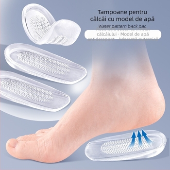 Tălpiță de călcâi cu model de apă - pernă ondulată pentru călcâi, absorbție de șocuri, unisex, antiderapant