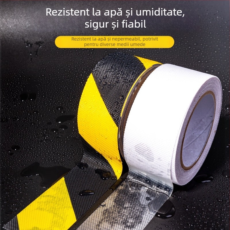 Bandă antiderapantă mată cu bază PVC, autoadezivă, adeziv pe bază de cauciuc, grosime 1 mm, rezistență la temperaturi -40 până la 100°C (scurtă durată) / -20 până la 60°C (lungă durată)