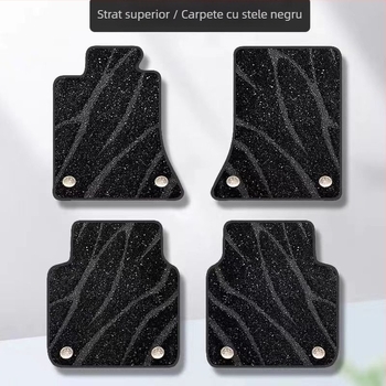 Covor podea șofer Audi A6L — design cer stele, țesătură suede + PE, rezistent la uzură, fără miros, Snowy