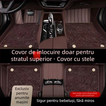 Covor podea șofer Audi A6L — design cer stele, țesătură suede + PE, rezistent la uzură, fără miros, Snowy