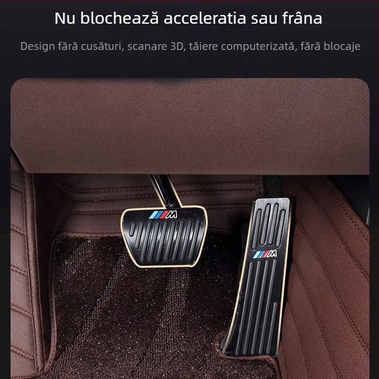 Covor podea șofer Audi A6L — design cer stele, țesătură suede + PE, rezistent la uzură, fără miros, Snowy