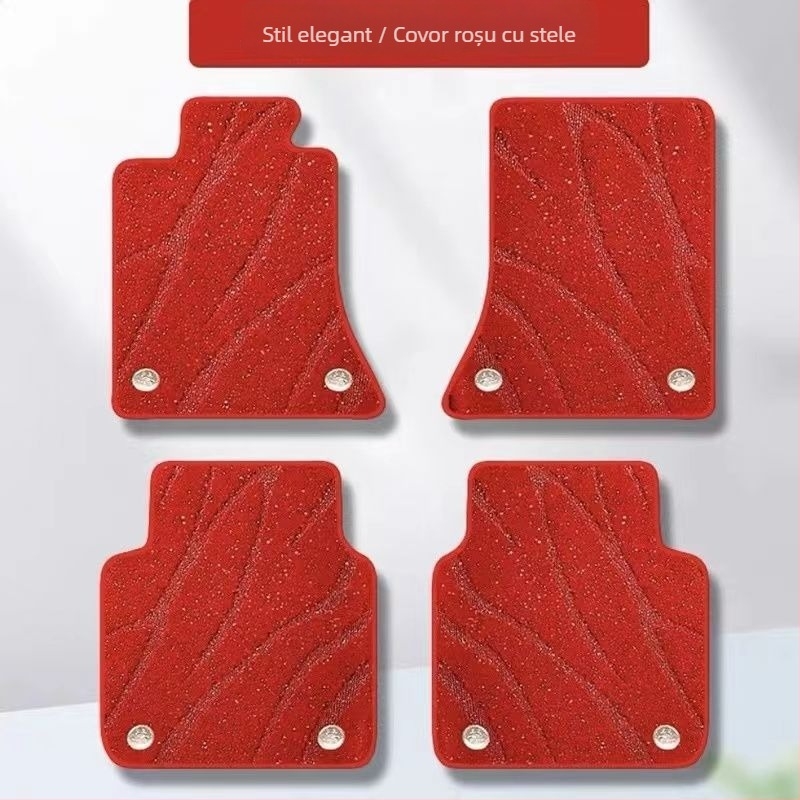 Covor podea șofer Audi A6L — design cer stele, țesătură suede + PE, rezistent la uzură, fără miros, Snowy