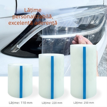 Film pentru faruri de mașină pentru modificare și schimbare de culoare, PVC transparent, rezistent la praf, rezistent la zgârieturi, ușor de instalat
