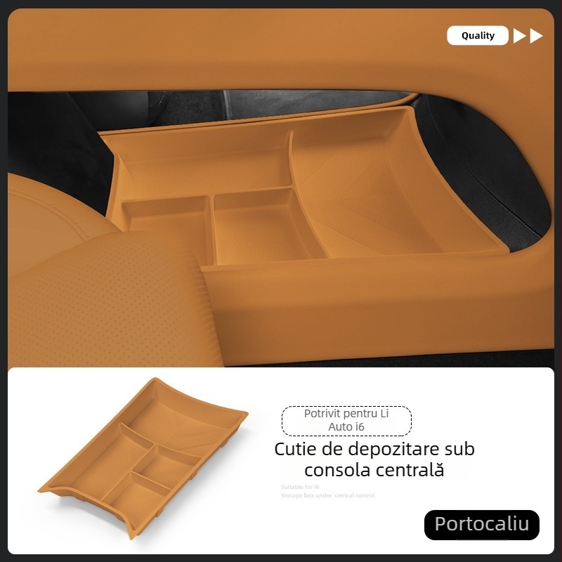 Cutie de depozitare din silicon pentru mașină – Compatibilă cu Ideal i6 centrul de control, sub consola centrală; rezistentă la apă și la presiune