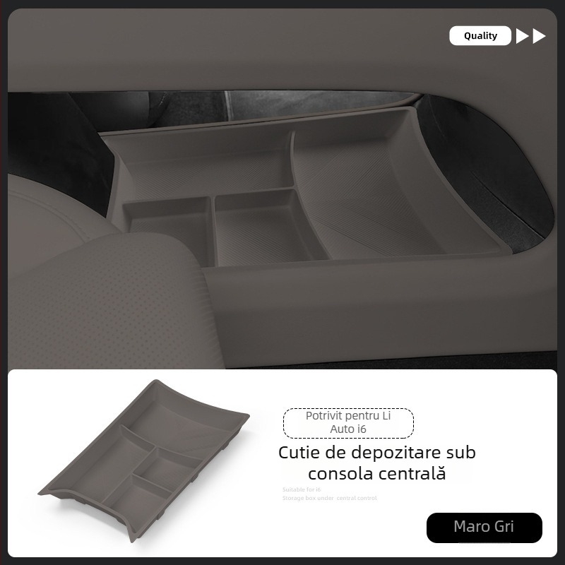 Cutie de depozitare din silicon pentru mașină – Compatibilă cu Ideal i6 centrul de control, sub consola centrală; rezistentă la apă și la presiune