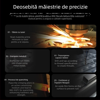 Clește crimpare pentru cabluri de rețea RJ45, Cat5–Cat8, nivel profesional, design care economisește efort, oțel A3, set de testare pentru uz casnic, Sharp Energy