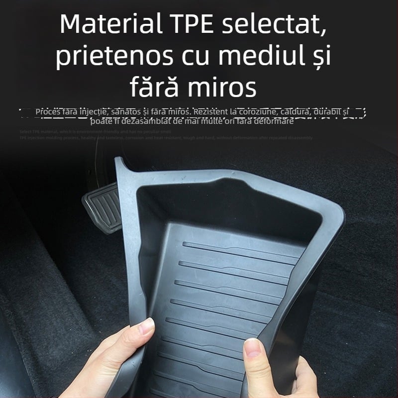 Cutie de depozitare sub scaun pentru Tesla Model Y — piele, utilizare sub scaun, procesare personalizată, imprimare logo