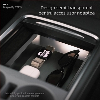 Tesla Model Y cutie de depozitare pentru consola centrală ETC, impermeabilă, din plastic