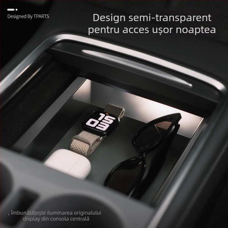 Tesla Model Y cutie de depozitare pentru consola centrală ETC, impermeabilă, din plastic