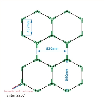 IOED-5-110 Lumină LED pentru garaj cu structură fagure pentru ateliere, 192W, 19200 lm, 85-265V, 500000 h