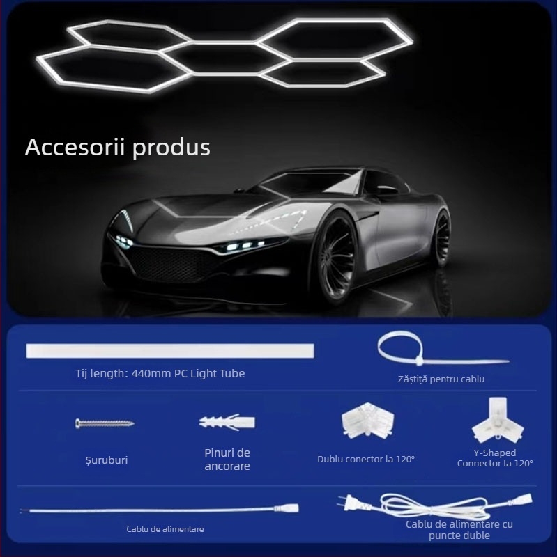 IOED-5-110 Lumină LED pentru garaj cu structură fagure pentru ateliere, 192W, 19200 lm, 85-265V, 500000 h