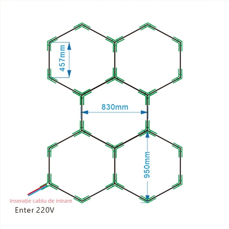 IOED-5-110 Lumină LED pentru garaj cu structură fagure pentru ateliere, 192W, 19200 lm, 85-265V, 500000 h
