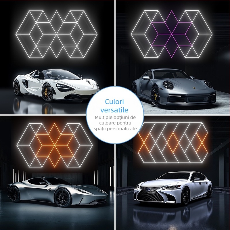 Lumină LED pentru atelier auto – design honeycomb, 480W, 100-240V, 50000h, 120 lm/W, CE