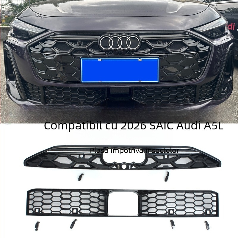 Plasă antiinsecte pentru grila frontală Audi A5L cu protecție a rezervorului de răcire, tip catară | ABS, Junmiao