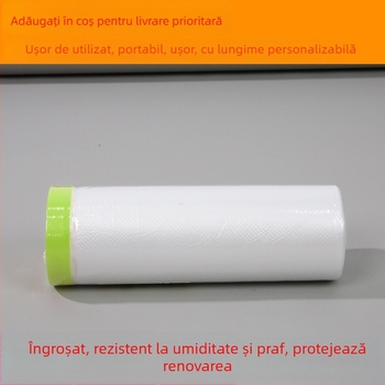 Folie de mască transparentă din PE cu aderență ridicată pentru vopsire și decorare — 1 mm grosime, folie de protecție pentru mobilier, pereți, plăci și sticlă (cu bandă sau fără bandă)