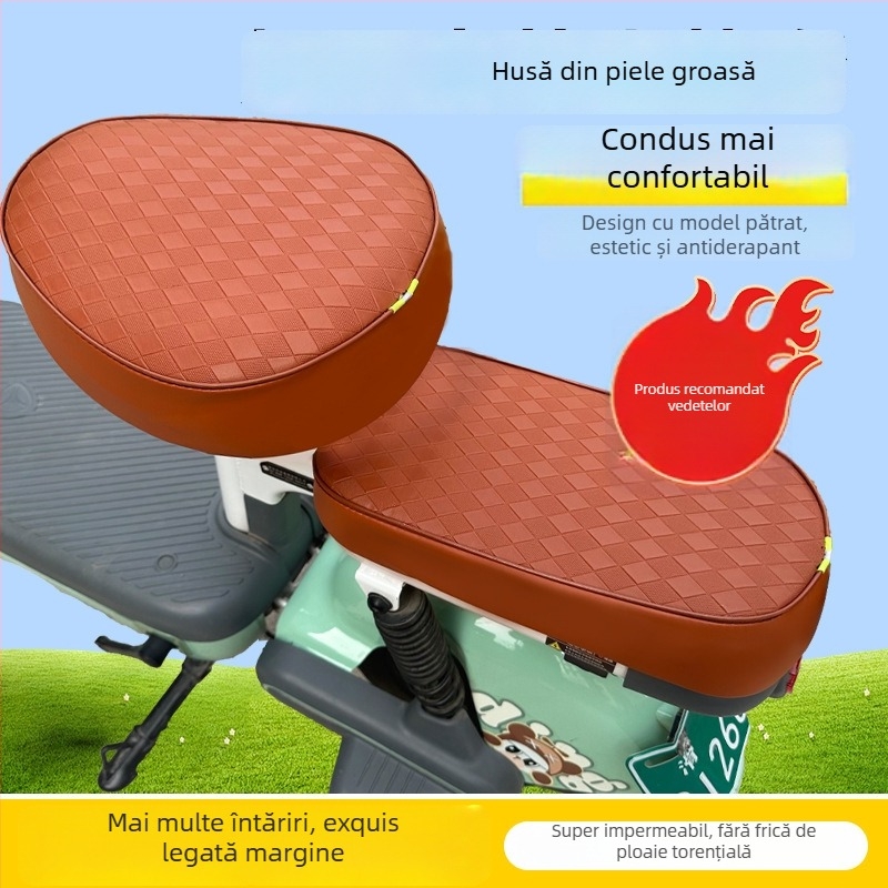Protecție impermeabilă pentru șa de bicicletă electrică, îngroșată, anti-zgâriere și rezistentă la uzură (PU; fără umplutură; fără logo; pentru toate anotimpurile)