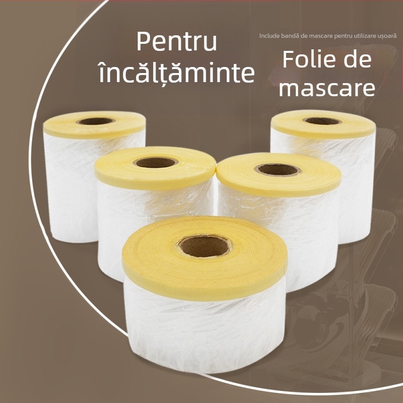 Folie de mascare din silicon pentru talpa pantofilor, protecție la temperaturi înalte, mască pentru separarea culorilor în timpul vopsirii talpei PU, hârtie texturată + film PP, lățime 5/8/10 cm, lungime 35 yd, marcă Changxinsu