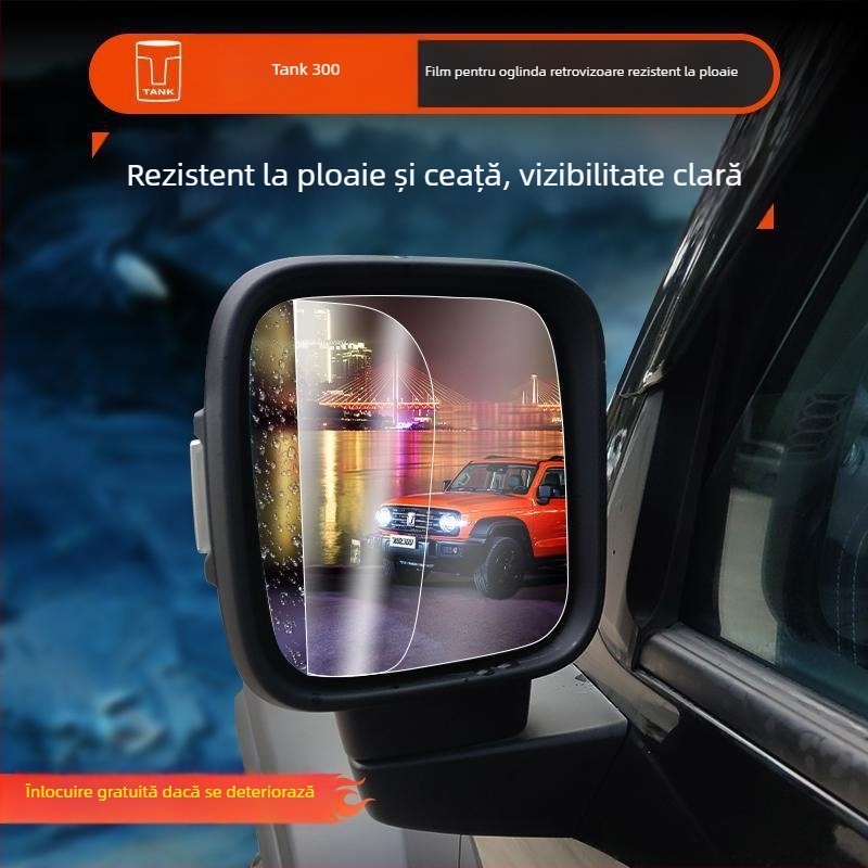 Film antifog pentru oglinda retrovizoare Tank 300 – modificare dedicată pentru mașină