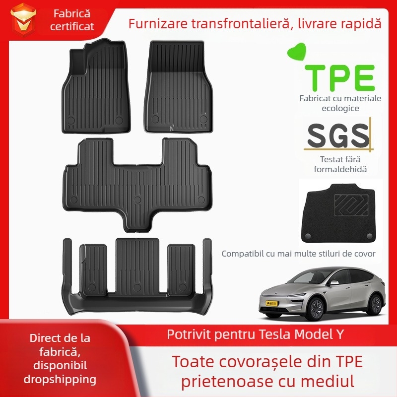 Covorașe pentru podea și covorașe de portbagaj Tesla Model Y - TPE All-Weather, Personalizabile