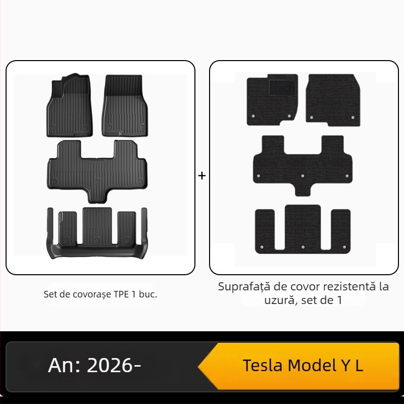 Covorașe pentru podea și covorașe de portbagaj Tesla Model Y - TPE All-Weather, Personalizabile
