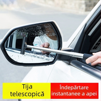 DI Paul ștergător pentru oglinda retrovizoare, universal, din oțel inoxidabil + cauciuc natural