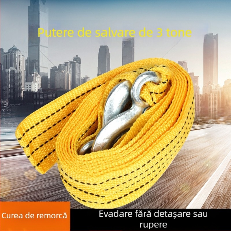 Sfoară de remorcare pentru mașină, îngroșată și rezistentă, capacitate 3 tone, brand Baimao, etichetă privată licențiată