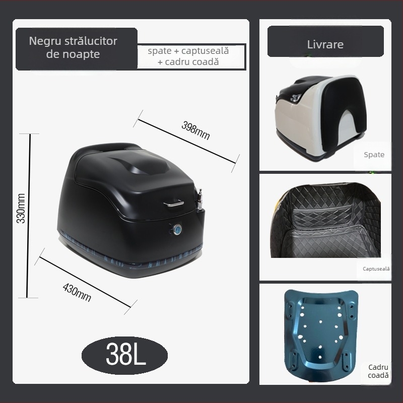 IBX 023 Parbriz pentru motocicletă cu raft posterior, compatibil cu scuter și motocicletă, cod produs 01