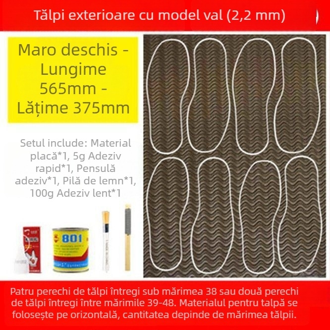 Bandă de reparare din cauciuc cu tendon de vițel – anti-derapare, rezistentă la uzură și silențioasă; pentru încălțăminte de baschet, pantofi sport, pantofi din piele, sandale și pantofi de badminton – reparație