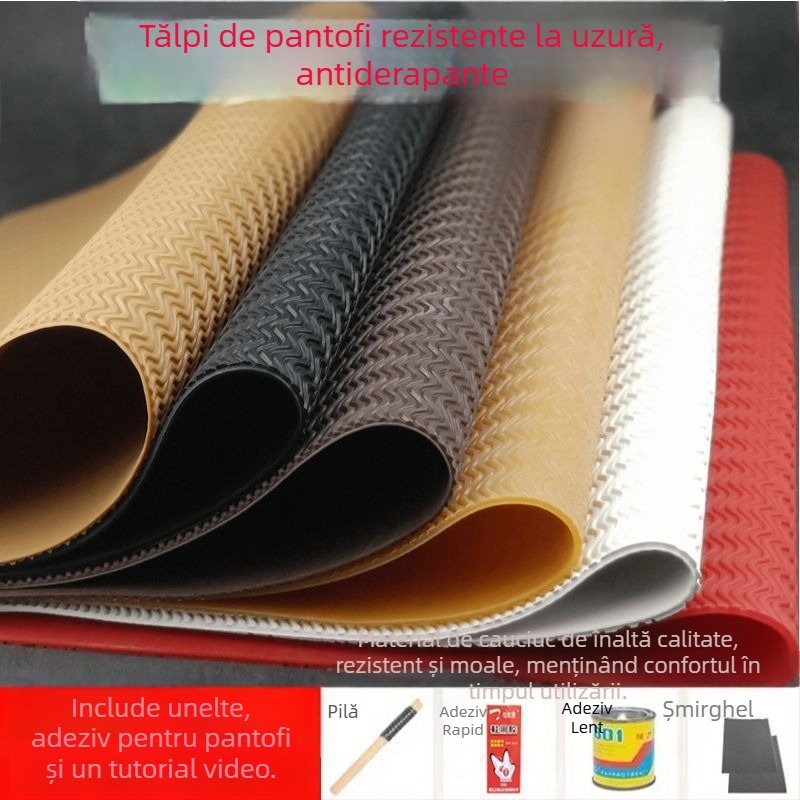 Bandă de reparare din cauciuc cu tendon de vițel – anti-derapare, rezistentă la uzură și silențioasă; pentru încălțăminte de baschet, pantofi sport, pantofi din piele, sandale și pantofi de badminton – reparație