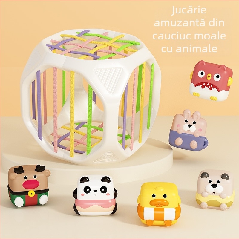 Betchen Jucărie de baie pentru sugari – PVC moale, animal geometric cu priză, pentru 0–2 ani, logo personalizabil