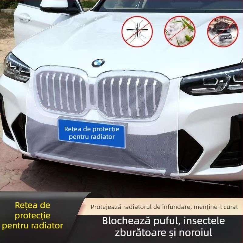 Plasă universală de protecție a radiatorului frontal al mașinii — poliester, găuri dense, durabilă 5–10 ani, brand Town Head