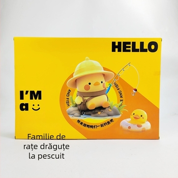 Set de pescuit pentru baie cu rațe, 10 piese, două undițe, pentru copii 3–6 ani, cutie cu fereastră