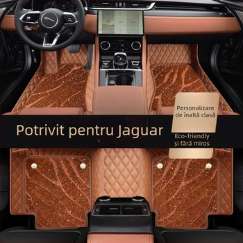Covorașe de podea Jaguar All-Weather cu acoperire completă, materiale TPE+XPE, antiderapante, brand Qihongfang, modele compatibile XFL/XEL/XJL/XF/XE/XJ/F-Pace/E-Pace, personalizare disponibilă
