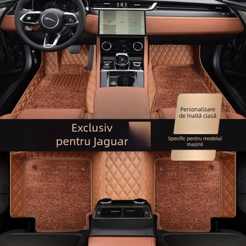 Covorașe de podea Jaguar All-Weather cu acoperire completă, materiale TPE+XPE, antiderapante, brand Qihongfang, modele compatibile XFL/XEL/XJL/XF/XE/XJ/F-Pace/E-Pace, personalizare disponibilă