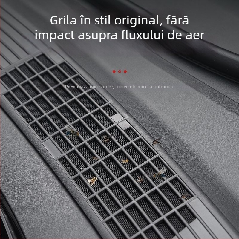 Capac de protecție a admisiei de aer pentru Tesla Model Y / Model 3 (Versiune nouă) cu plasă anti-insecte și praf • Material: ABS