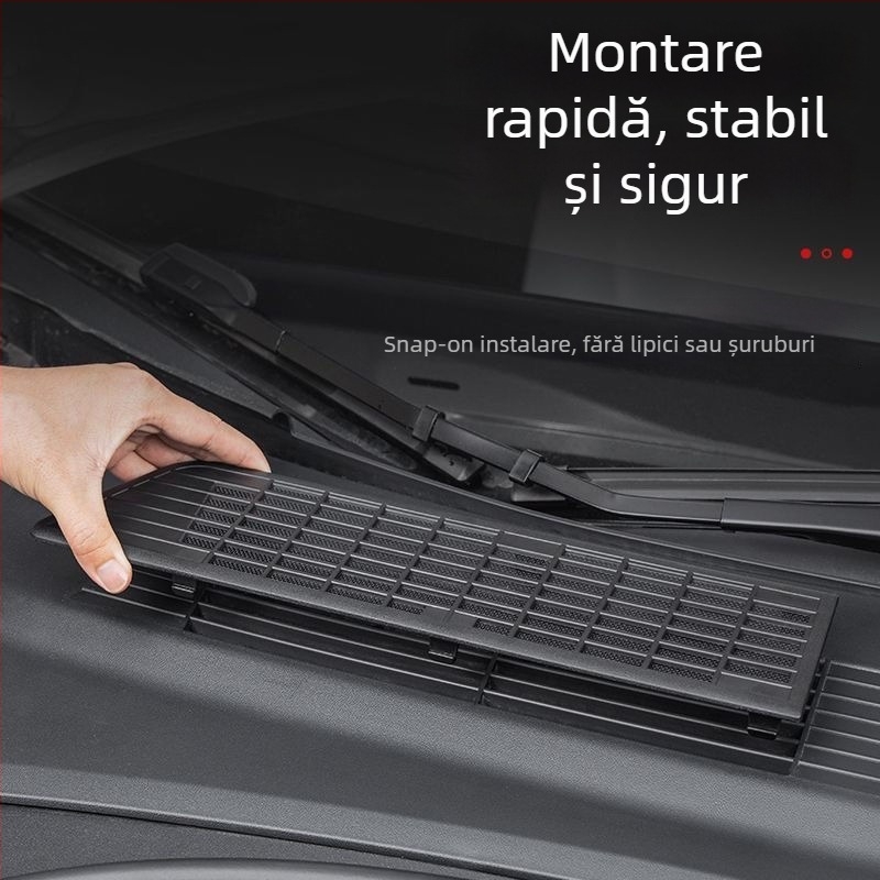 Capac de protecție a admisiei de aer pentru Tesla Model Y / Model 3 (Versiune nouă) cu plasă anti-insecte și praf • Material: ABS