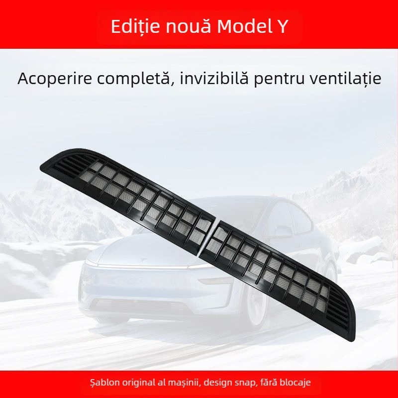 Capac de protecție a admisiei de aer pentru Tesla Model Y / Model 3 (Versiune nouă) cu plasă anti-insecte și praf • Material: ABS
