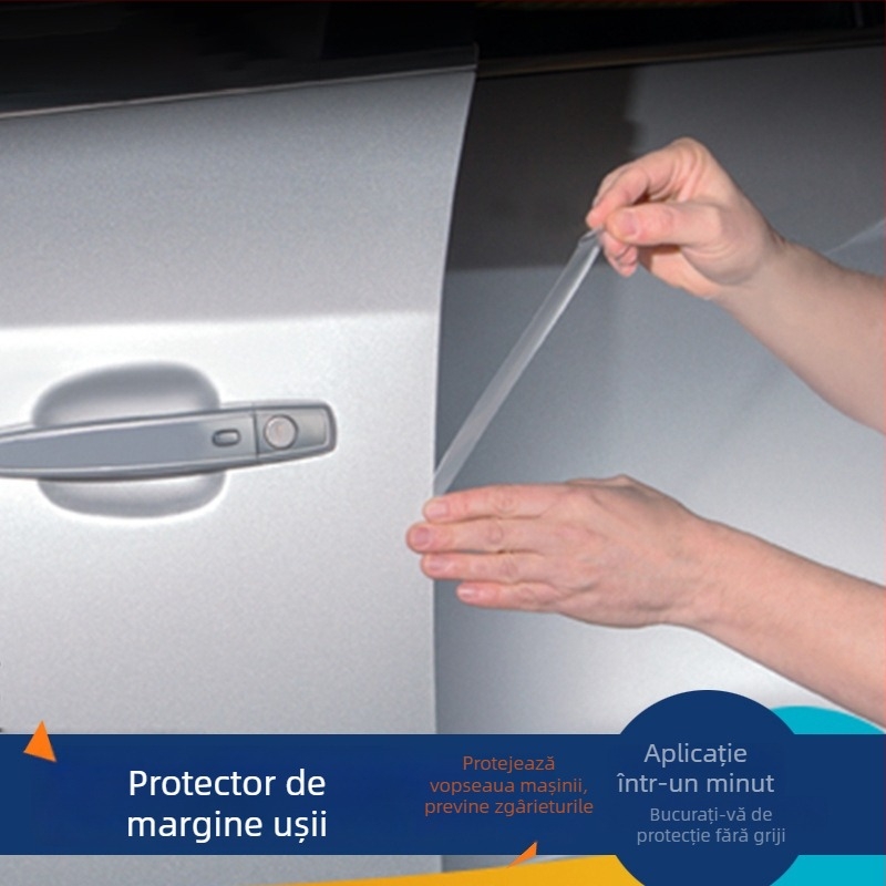 Carles folie de protecție a marginii ușii auto, transparentă, tip de montaj cu adeziv, personalizabil