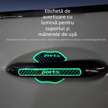 Ride Sharp Mâner de ușă auto luminos – bandă anti-coliziune, protecție cu PET și adeziv, universal