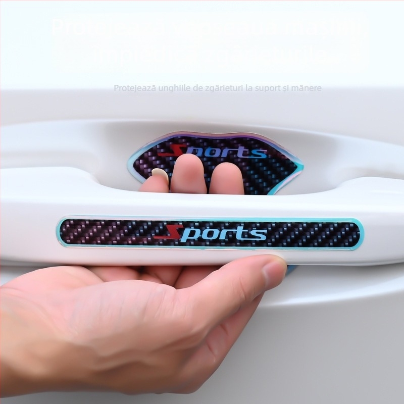 Ride Sharp Mâner de ușă auto luminos – bandă anti-coliziune, protecție cu PET și adeziv, universal