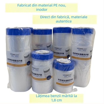 Film protector decorativ pentru vopsire, material nou, lățime mare, hârtie japoneză albastră + film PVC, protecție împotriva prafului, 20 m