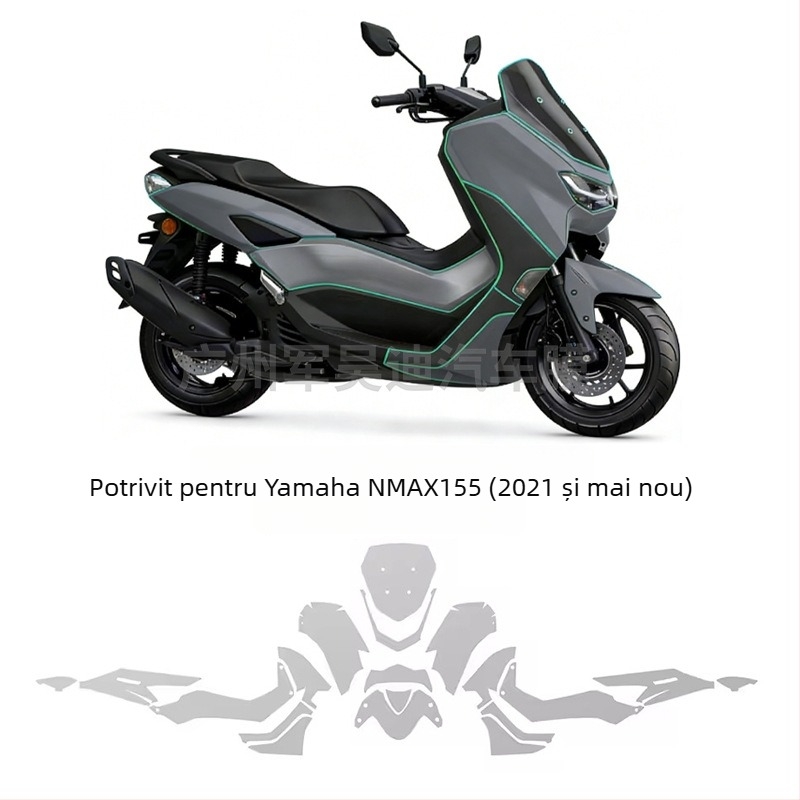 Film TPU pentru protecția vopselei Yamaha NMAX 155 (21-24): autoreparabil, anti-zgârieturi — JWUDMVP, garanție 6 luni