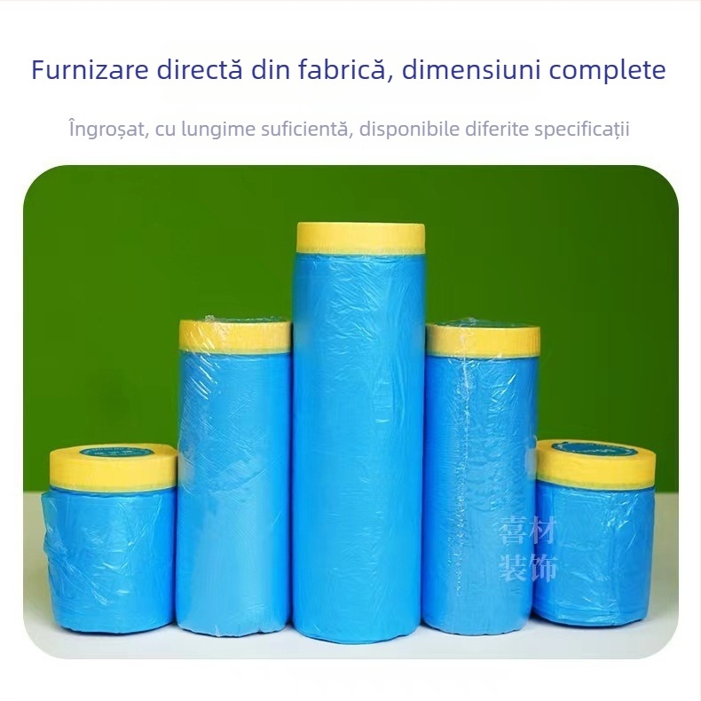 Folie de mascare pentru vopsire auto | Material: PE + hârtie japoneză; Rezistență la temperaturi înalte; Protecție împotriva prafului; Garanție 3 ani