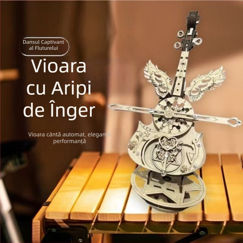 Cutie muzicală din lemn – DIY pentru violoncel, stil minimalist modern, cadou pentru ziua de naștere sau absolvire