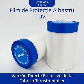 Film de mască pentru vopsire din hârtie japoneză UV‑rezistentă, bază PE, grosime 0,7 mm, miez din tub de carton, potrivit pentru decor interior/exterior și mascarea vopselei auto