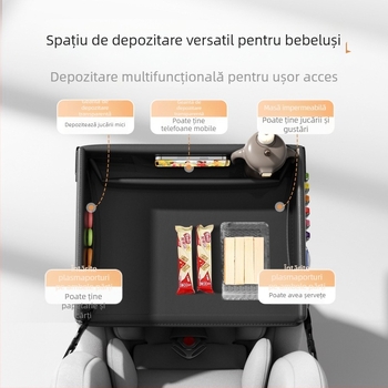 Masă de luat masa auto pentru scaunul copiilor — din piele, pliabilă, impermeabilă, personalizabilă, depozitare multifuncțională