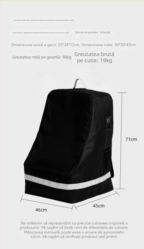 Geantă de depozitare pentru scaunul de copii auto - design agăţat, material Oxford, pentru scaun auto, compatibil universal, personalizabil