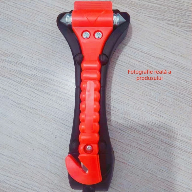 Cioc de siguranță auto - spargător de geam, montaj în vehicul, ABS, 148 g, personalizabil