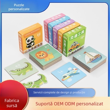 Puzzle plat pentru copii, 2–3 ani, cu imagine personalizată, din hârtie, puzzle educațional de inteligență