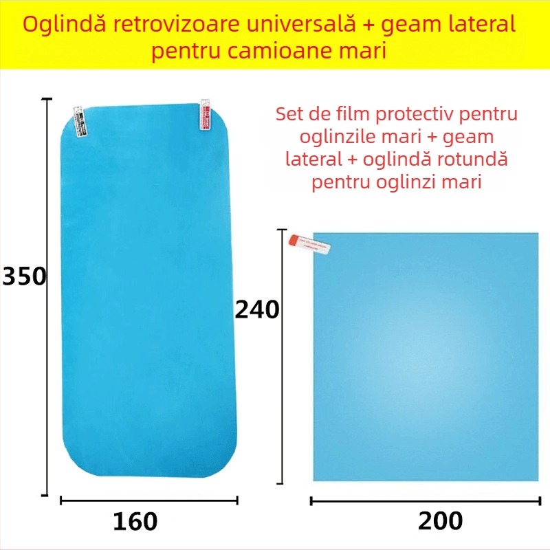 Filtru de protecție împotriva ploii pentru oglinzile retrovizoare ale camioanelor mari, Crown, folie adezivă, impermeabil, anti-fog, anti-strălucire, pentru geamuri auto